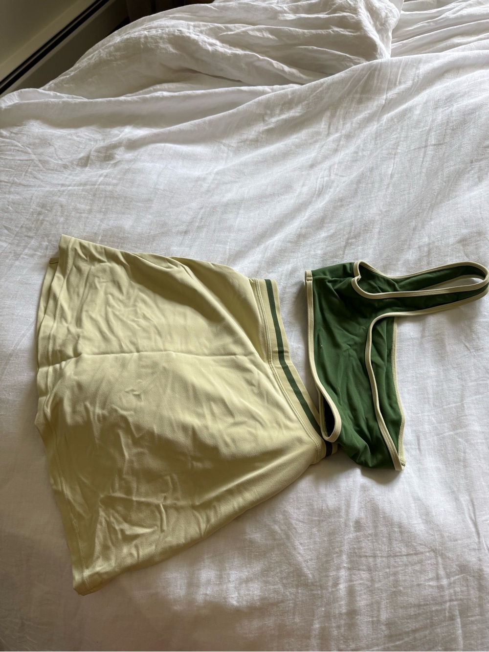 Tennis Skirt and Crop Top Set in Olive Green - Picture 3 of 4